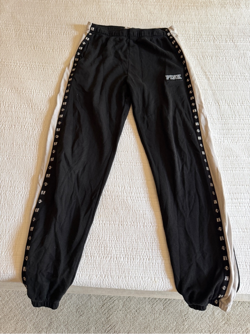 PINK Victoria's Secret Black Track Sweatpants for women